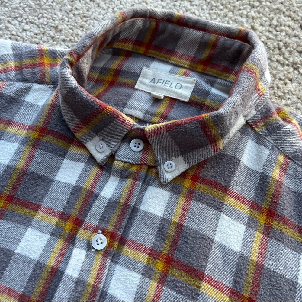 Far Afield Larry Flannel Check Plaid Shirt Men’s Size 3